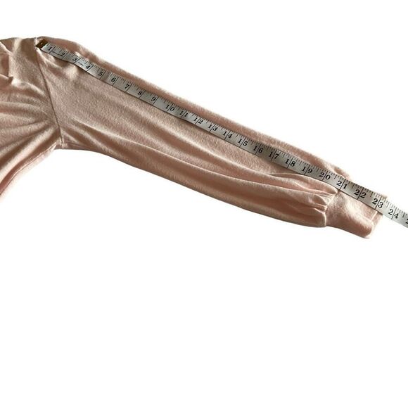 Gibson Sweater V-Neck Cozy Fleece Blouson Sleeve Pink Pastel Women Size Small - Picture 8 of 11